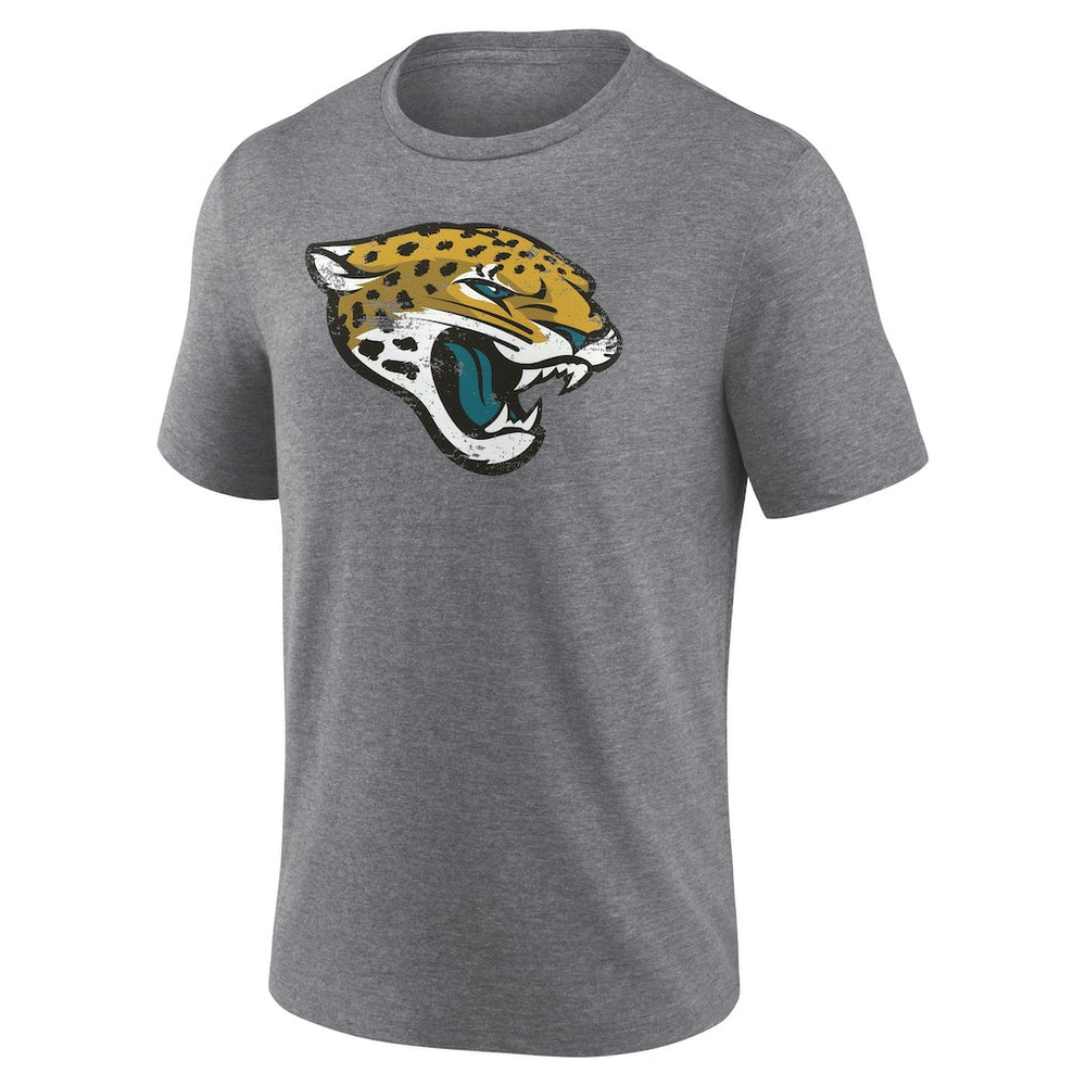 Jacksonville Jaguars Heritage Custom Name & Number Tri-Blend T-Shirt - Gray T-shirts