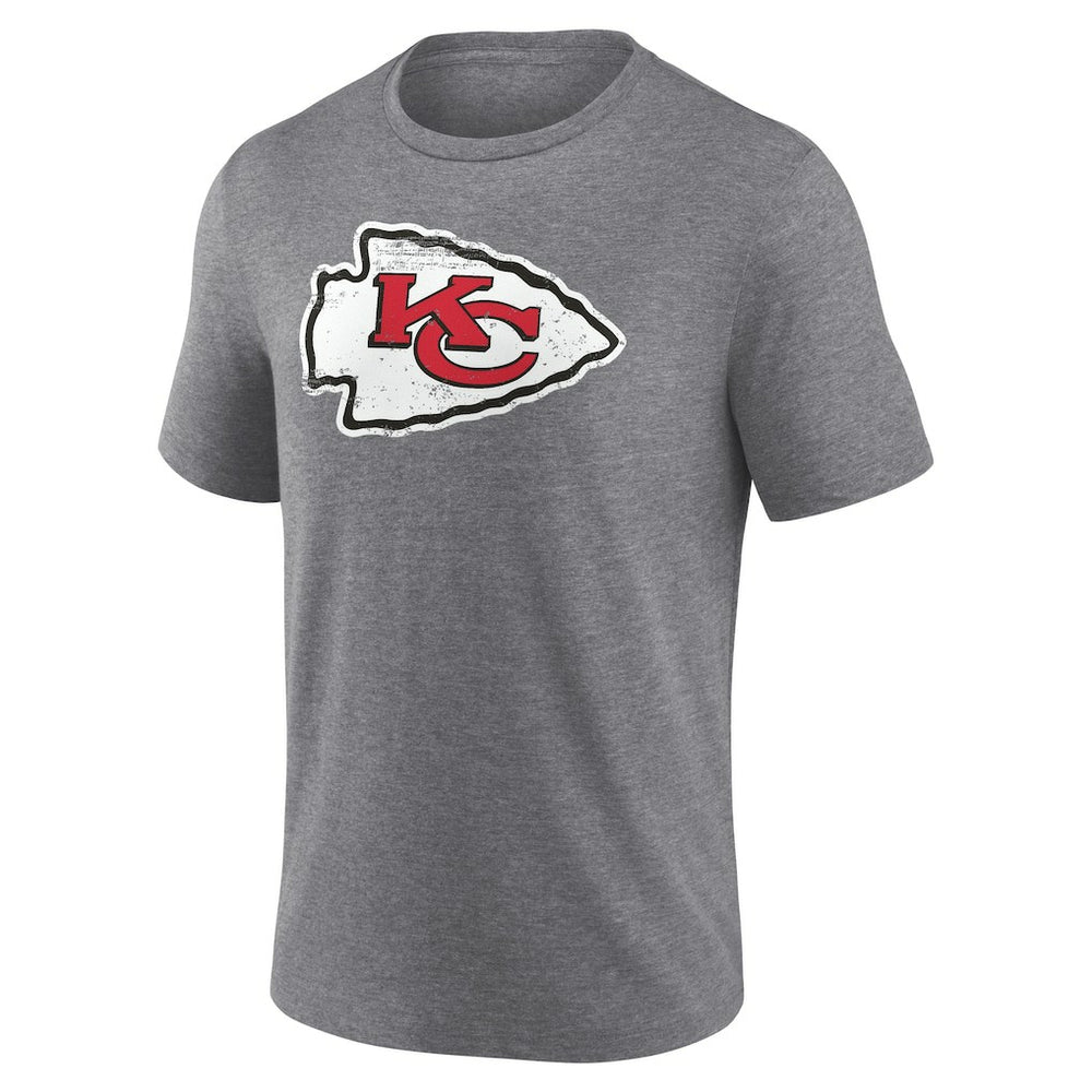 Kansas City Chiefs Heritage Custom Name & Number Tri-Blend T-Shirt - Gray T-shirts