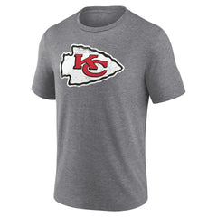 Kansas City Chiefs Heritage Custom Name & Number Tri-Blend T-Shirt - Gray T-shirts
