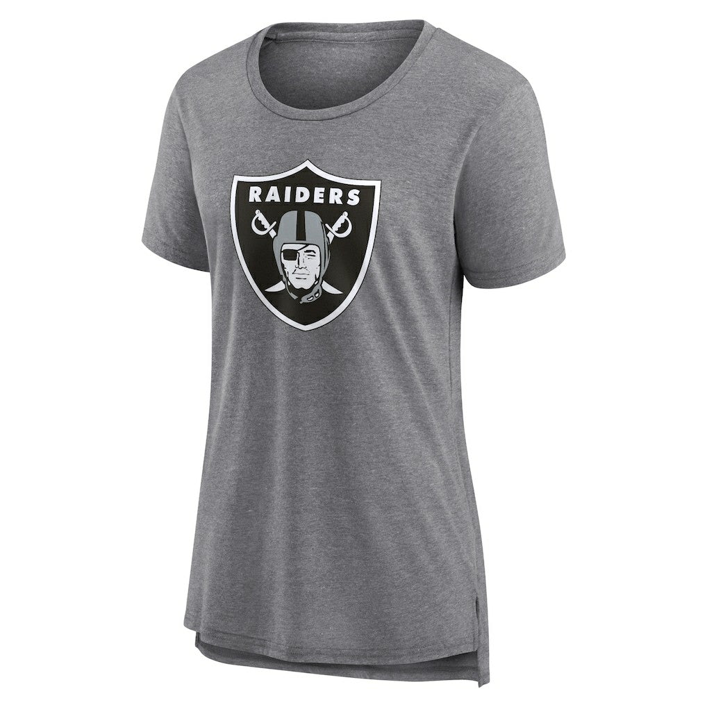 Las Vegas Raiders Women's Heritage Custom Name & Number Tri-Blend T-Shirt - Gray T-shirts
