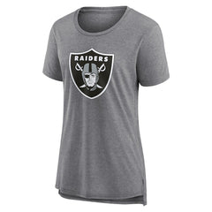 Las Vegas Raiders Women's Heritage Custom Name & Number Tri-Blend T-Shirt - Gray T-shirts