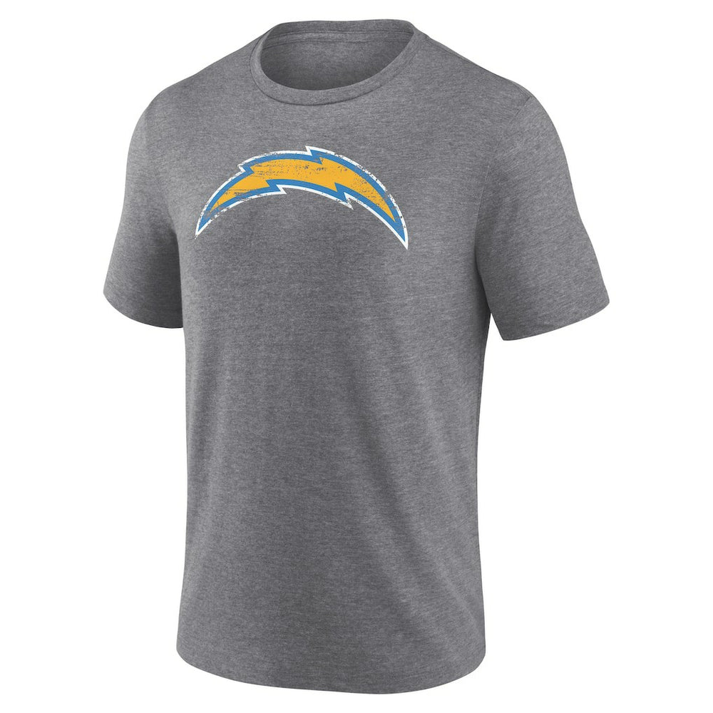 Los Angeles Chargers Heritage Custom Name & Number Tri-Blend T-Shirt - Gray T-shirts