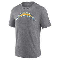 Los Angeles Chargers Heritage Custom Name & Number Tri-Blend T-Shirt - Gray T-shirts