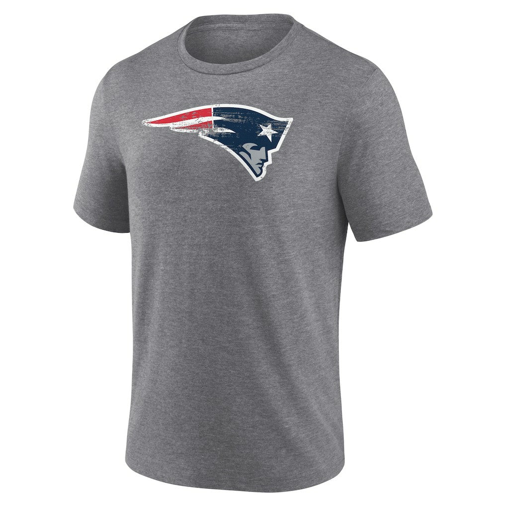 New England Patriots Heritage Custom Name & Number Tri-Blend T-Shirt - Gray T-shirts