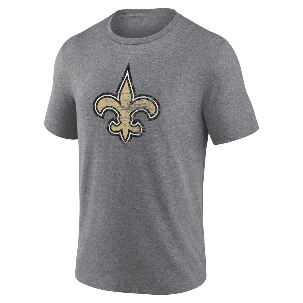 New Orleans Saints Heritage Custom Name & Number Tri-Blend T-Shirt - Gray T-shirts