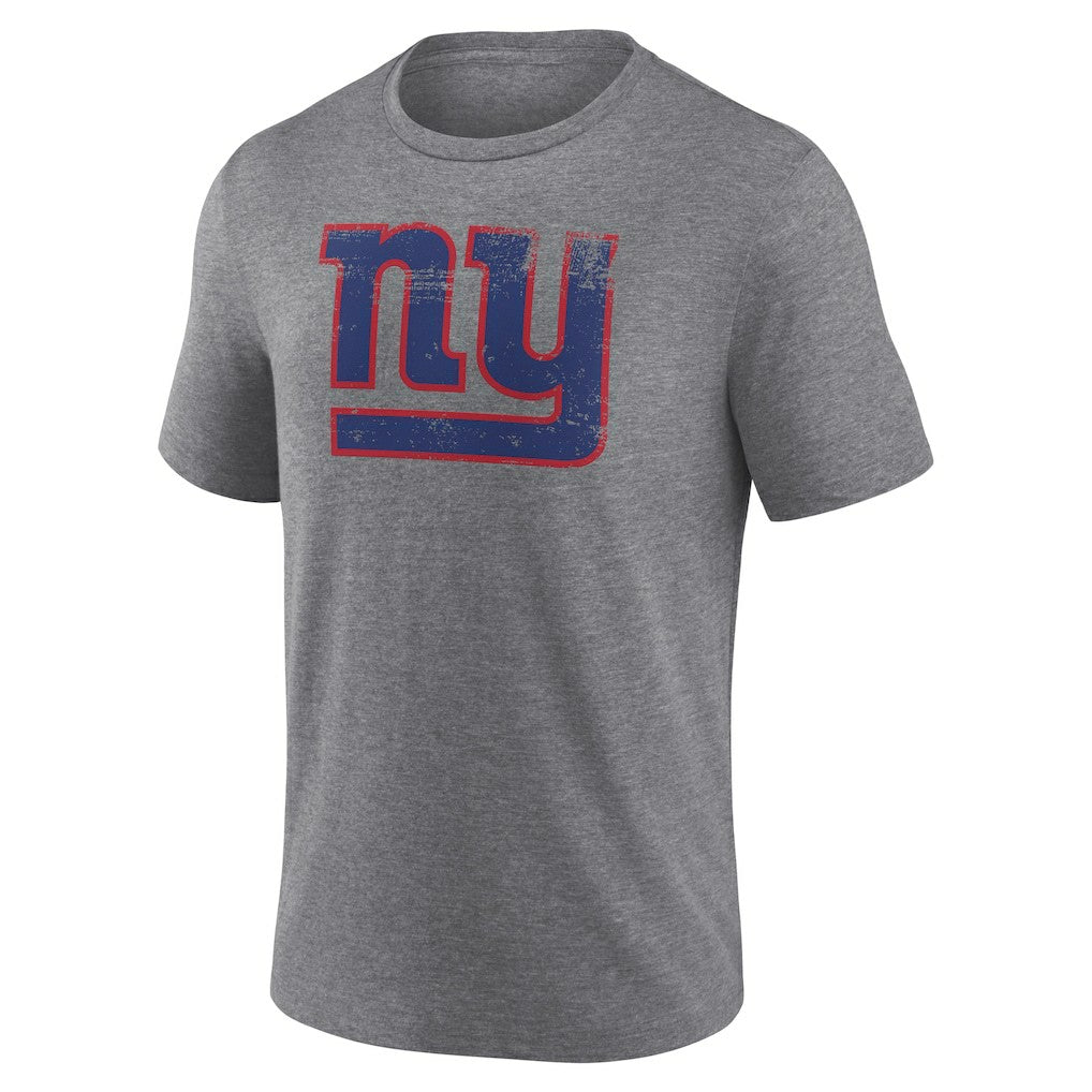 New York Giants Heritage Custom Name & Number Tri-Blend T-Shirt - Gray T-shirts