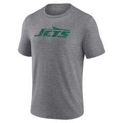New York Jets Heritage Custom Name & Number Tri-Blend T-Shirt - Gray T-shirts