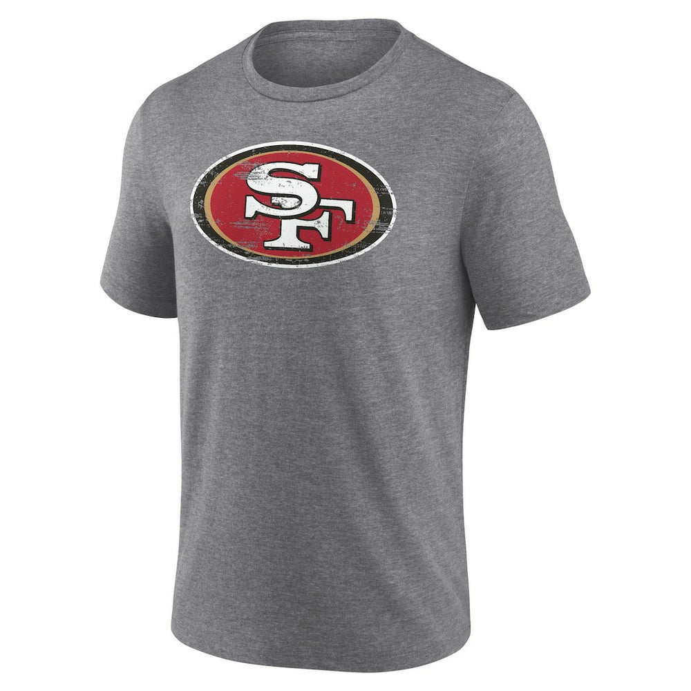 San Francisco 49ers Heritage Custom Name & Number Tri-Blend T-Shirt - Gray T-shirts