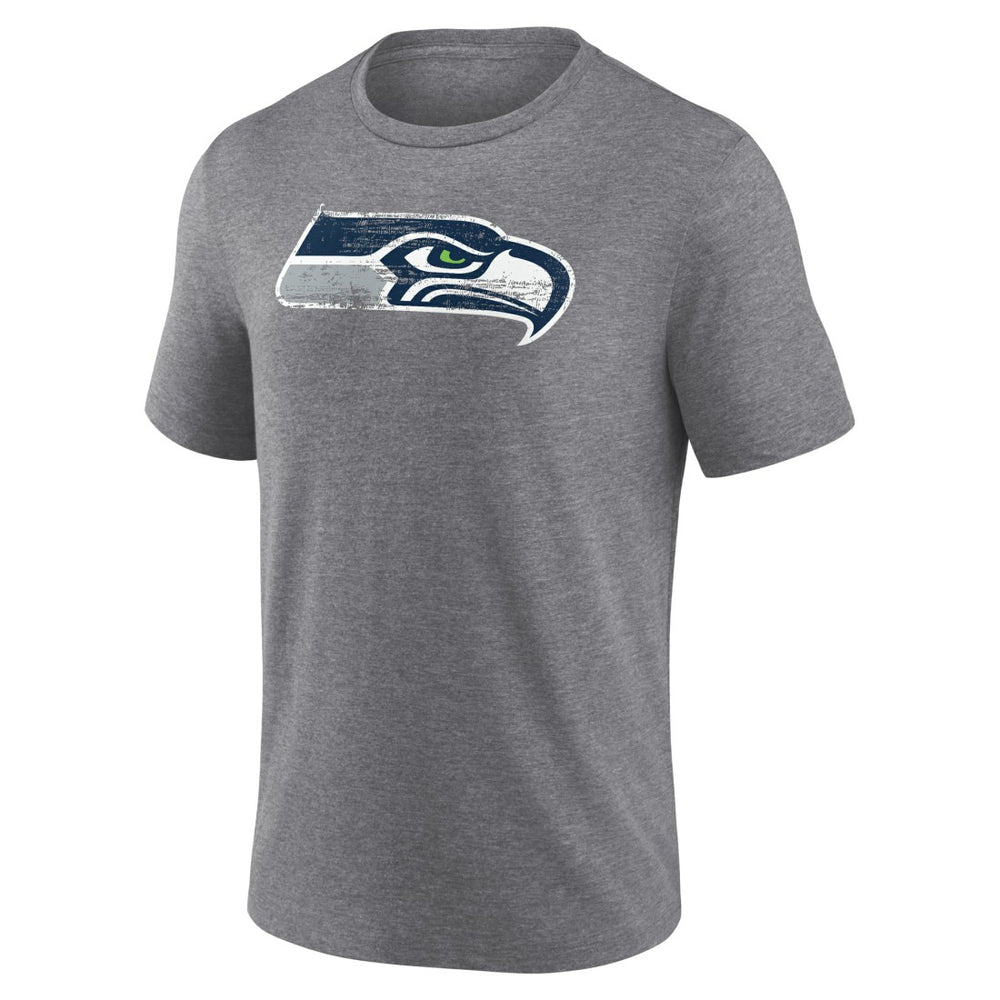 Seattle Seahawks Heritage Custom Name & Number Tri-Blend T-Shirt - Gray T-shirts