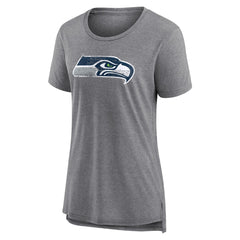 Seattle Seahawks Women's Heritage Custom Name & Number Tri-Blend T-Shirt - Gray T-shirts