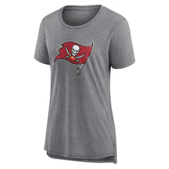 Tampa Bay Buccaneers Women's Heritage Custom Name & Number Tri-Blend T-Shirt - Gray T-shirts