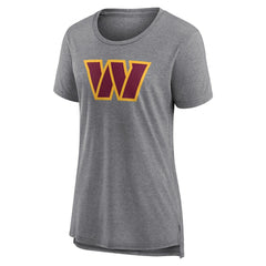 Washington Commanders Women's Heritage Custom Name & Number Tri-Blend T-Shirt - Gray T-shirts