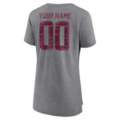Washington Commanders Women's Heritage Custom Name & Number Tri-Blend T-Shirt - Gray T-shirts