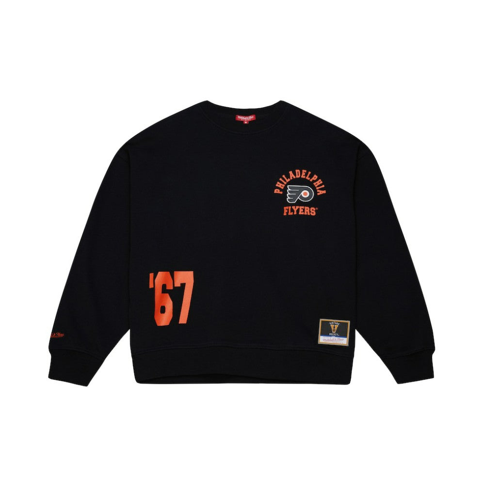 Philadelphia Flyers Mitchell & Ness Women's Vintage Crewneck Sweatshirt - Black | US 203398444