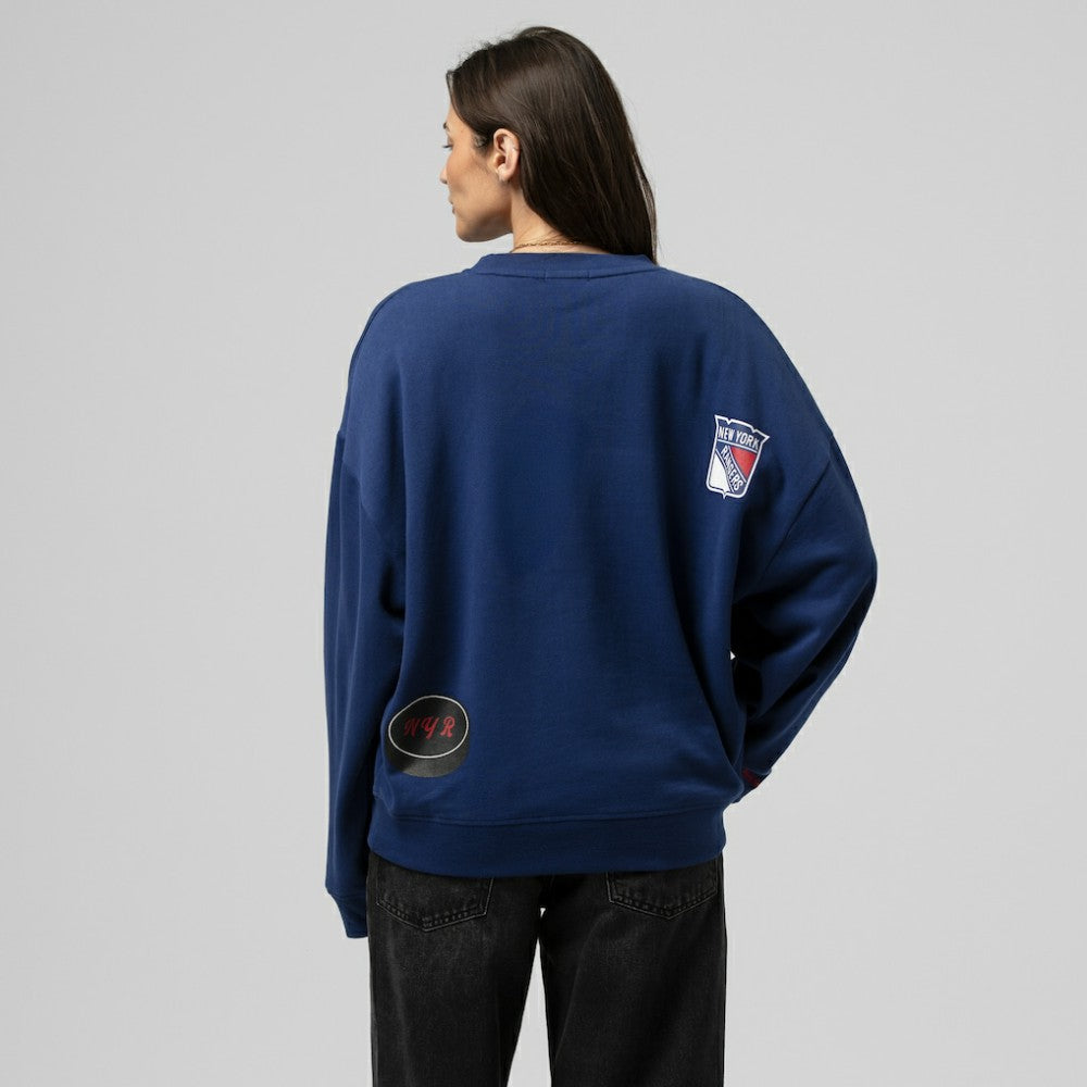 New York Rangers Mitchell & Ness Women's Vintage Crewneck Sweatshirt - Blue | US 203398445