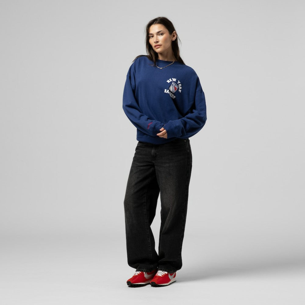 New York Rangers Mitchell & Ness Women's Vintage Crewneck Sweatshirt - Blue | US 203398445