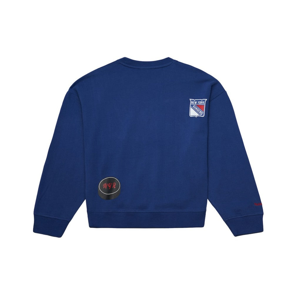 New York Rangers Mitchell & Ness Women's Vintage Crewneck Sweatshirt - Blue | US 203398445