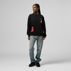 Detroit Red Wings Mitchell & Ness Women's Vintage Crewneck Sweatshirt - Black | US 203398446