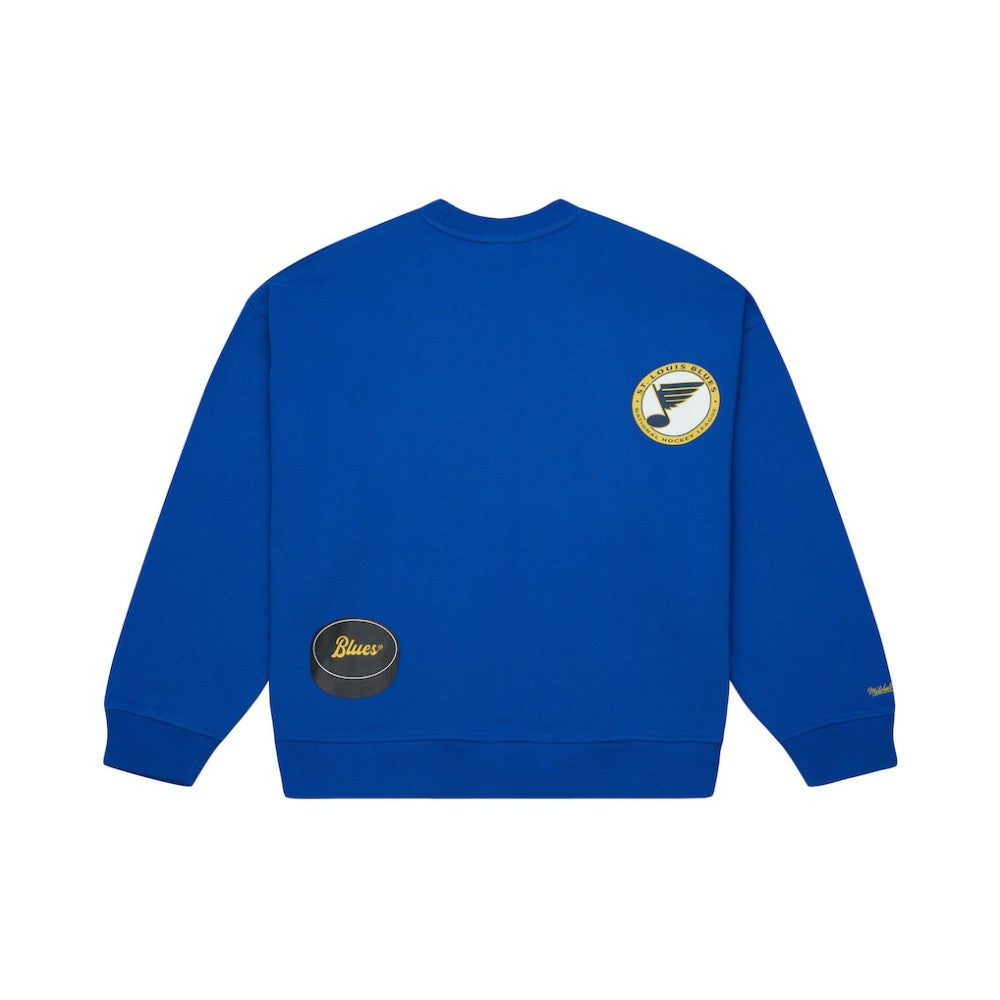 St. Louis Blues Mitchell & Ness Women's Vintage Crewneck Sweatshirt - Blue | US 203398447