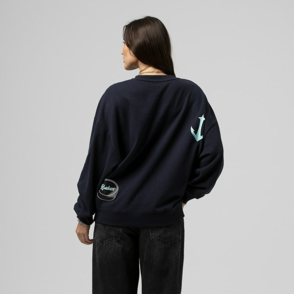 Seattle Kraken Mitchell & Ness Women's Vintage Crewneck Sweatshirt - Deep Sea Blue | US 203398448