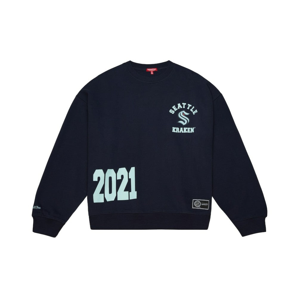 Seattle Kraken Mitchell & Ness Women's Vintage Crewneck Sweatshirt - Deep Sea Blue | US 203398448