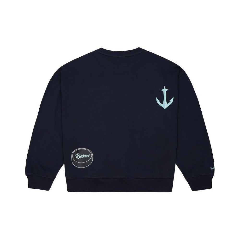 Seattle Kraken Mitchell & Ness Women's Vintage Crewneck Sweatshirt - Deep Sea Blue | US 203398448