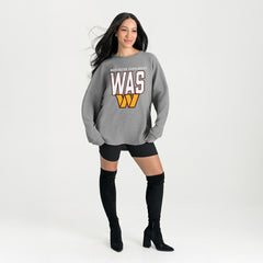 Washington Commanders Gameday Couture Women's Oversized Pure Motion Corded Sweatshirt - Gray Sweatshirts