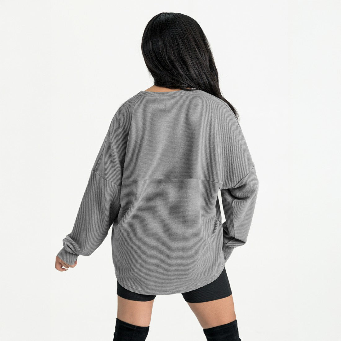 Houston Texans Gameday Couture Women's Oversized Pure Motion Corded Sweatshirt - Gray Sweatshirts