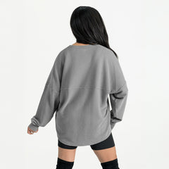 Detroit Lions Gameday Couture Women's Oversized Pure Motion Corded Sweatshirt - Gray Sweatshirts