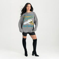 Los Angeles Chargers Gameday Couture Women's Oversized Sweet Victory Corded Sweatshirt - Gray Sweatshirts
