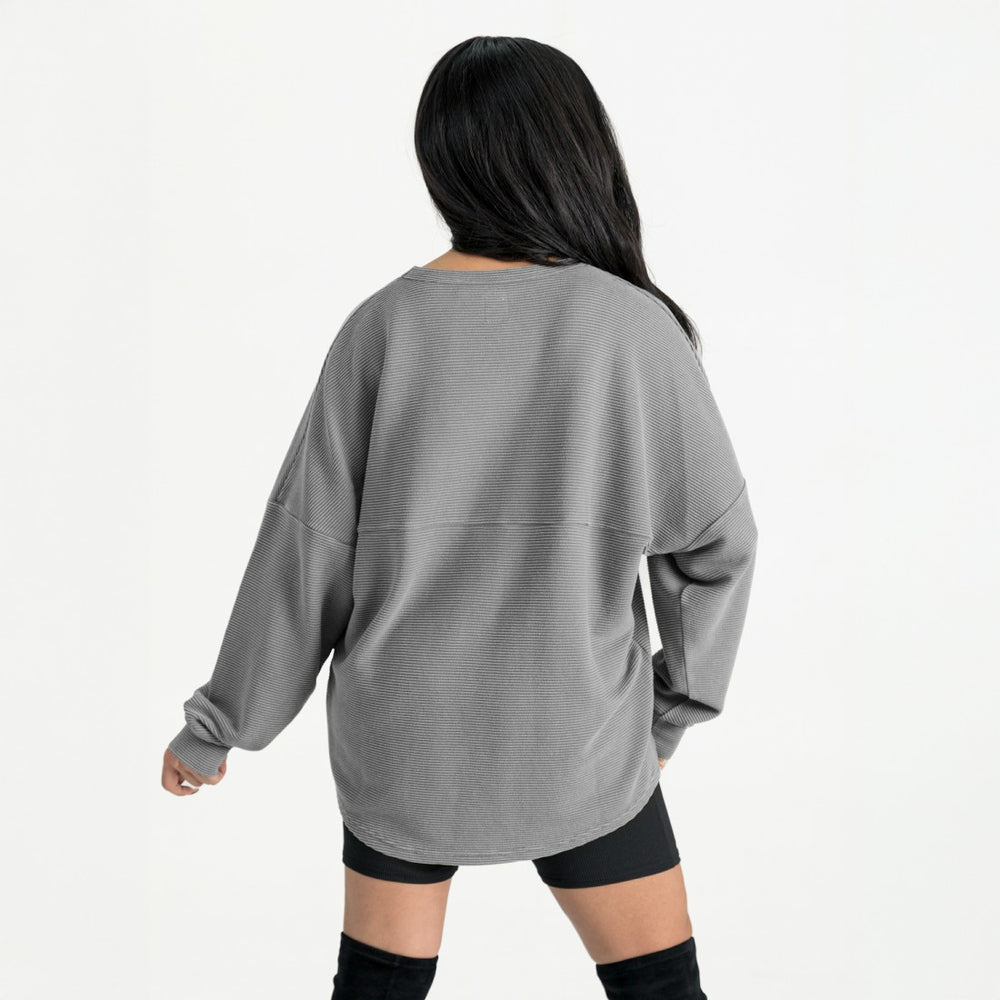 Green Bay Packers Gameday Couture Women's Oversized Sweet Victory Corded Sweatshirt - Gray Sweatshirts