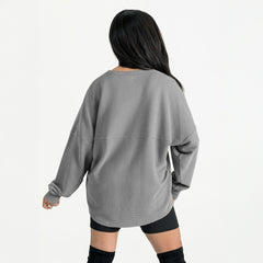 Green Bay Packers Gameday Couture Women's Oversized Sweet Victory Corded Sweatshirt - Gray Sweatshirts