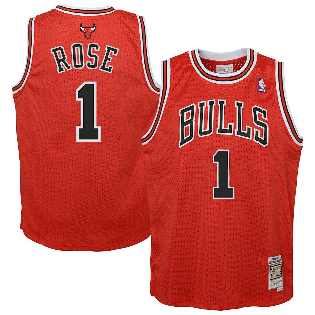 Derrick Rose Chicago Bulls Youth 2008/09 Hardwood Classics Swingman Jersey Red - Mitchell & Ness