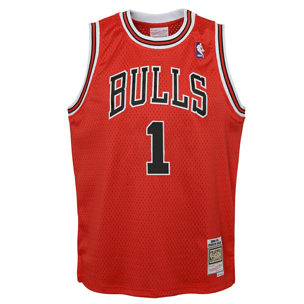 Derrick Rose Chicago Bulls Youth 2008/09 Hardwood Classics Swingman Jersey Red - Mitchell & Ness