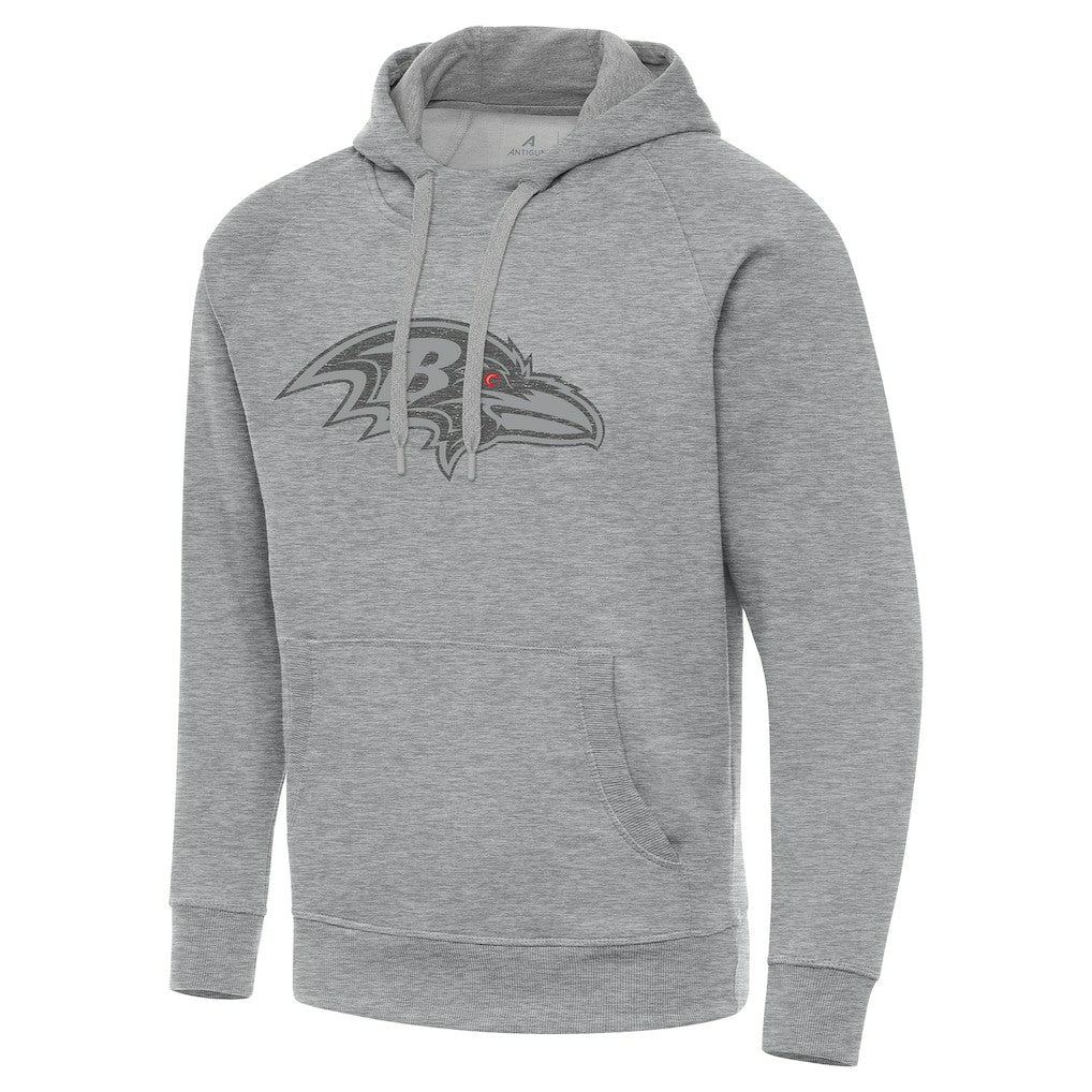 Baltimore Ravens Antigua Victory Hoodie - Heather Gray Hoodies
