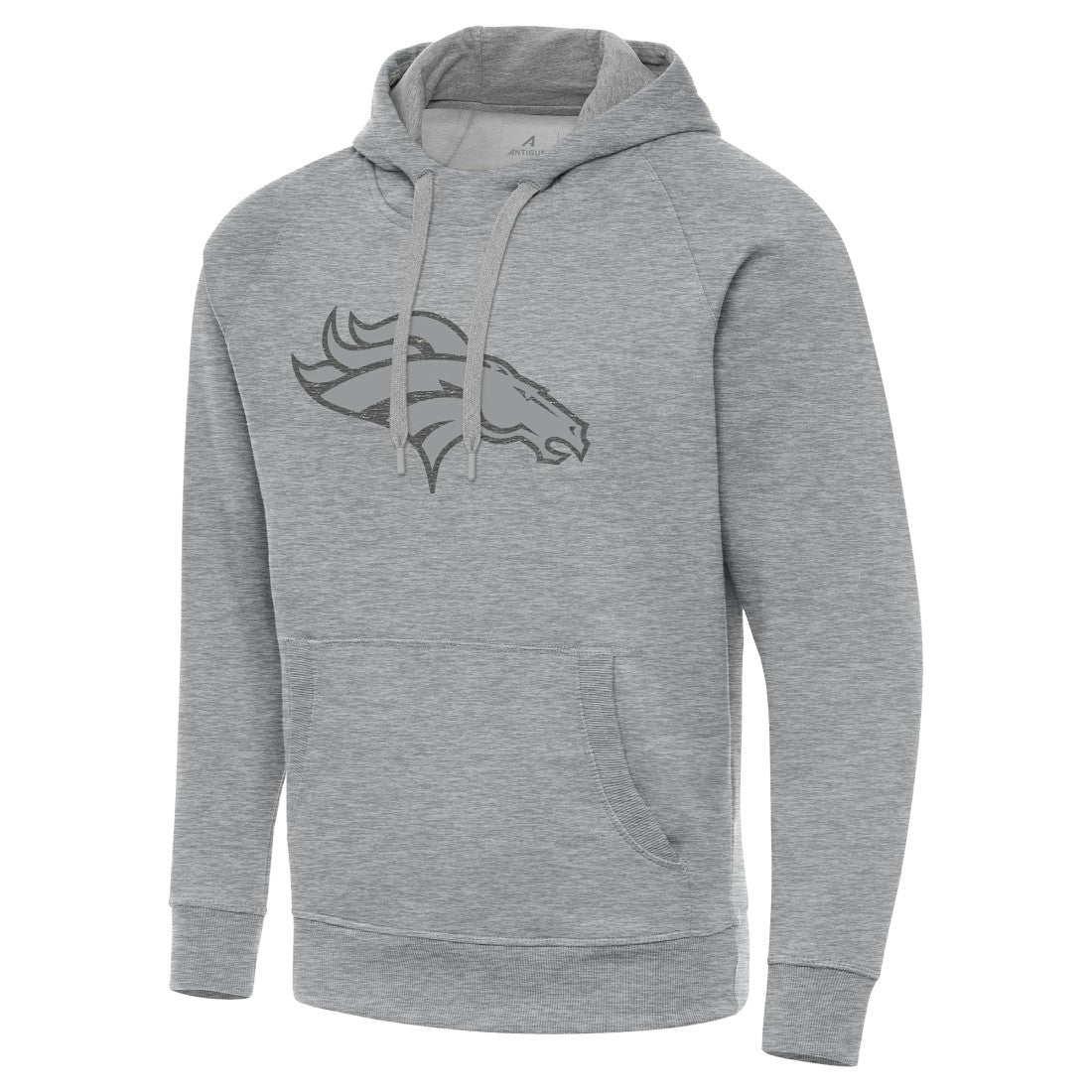 Denver Broncos Antigua Victory Hoodie - Heather Gray Hoodies