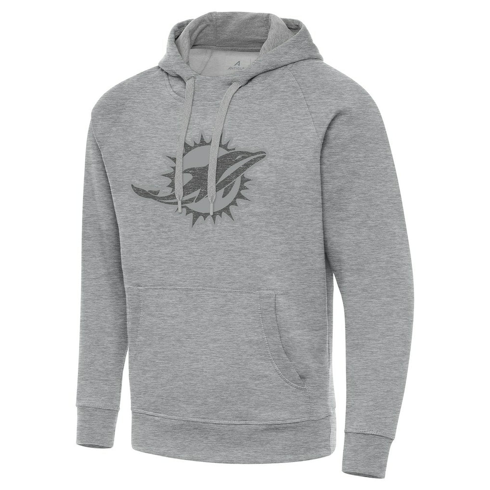 Miami Dolphins Antigua Victory Hoodie - Heather Gray Hoodies