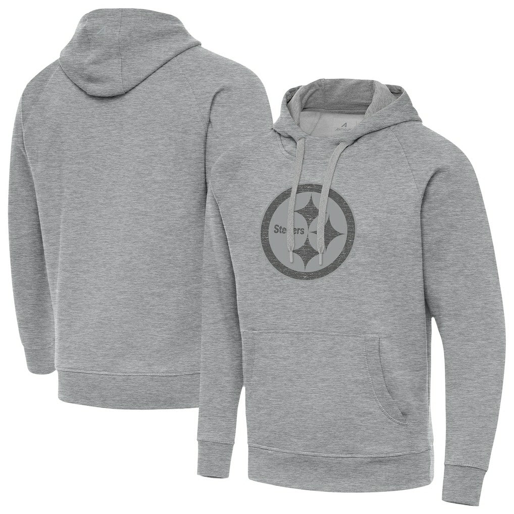 Pittsburgh Steelers Antigua Victory Hoodie - Heather Gray Hoodies