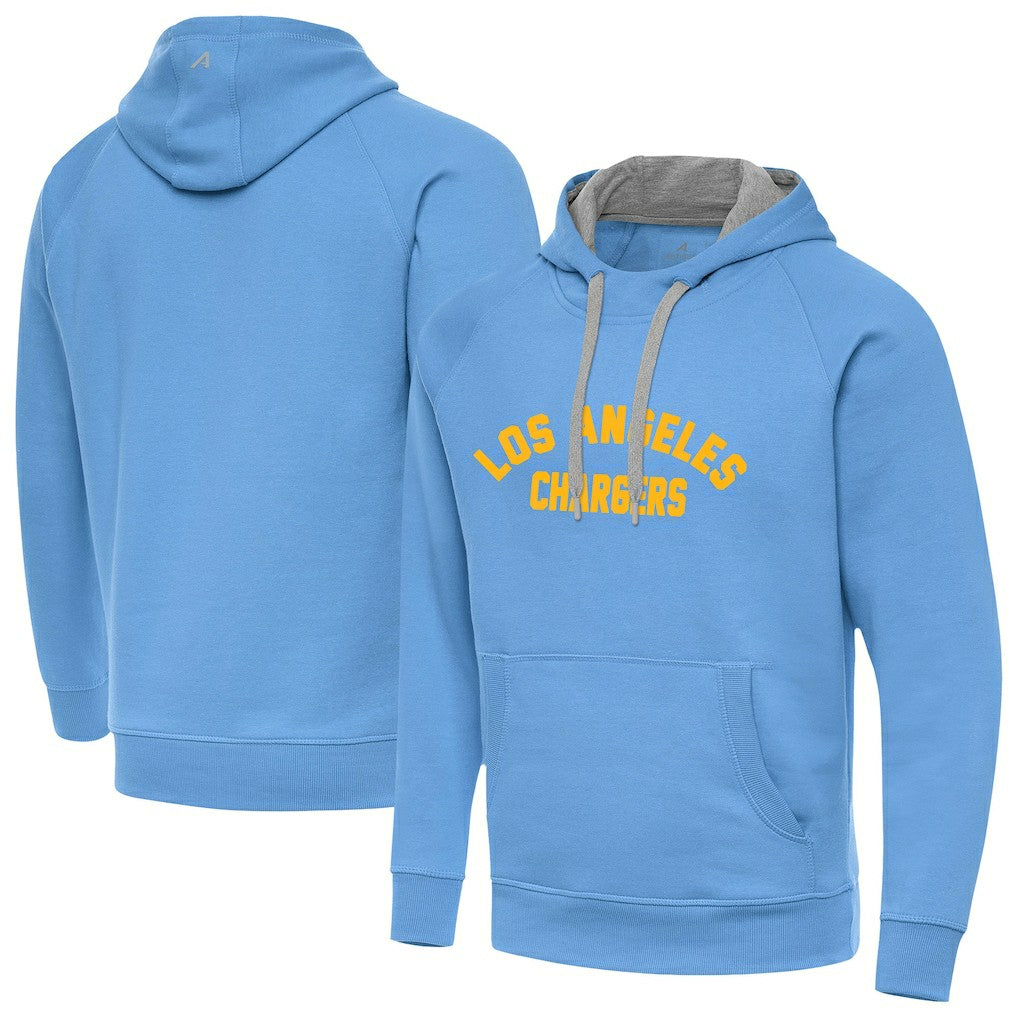 Los Angeles Chargers Antigua Victory Hoodie - Powder Blue Hoodies