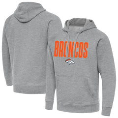 Denver Broncos Antigua Victory Hoodie - Heather Gray Hoodies