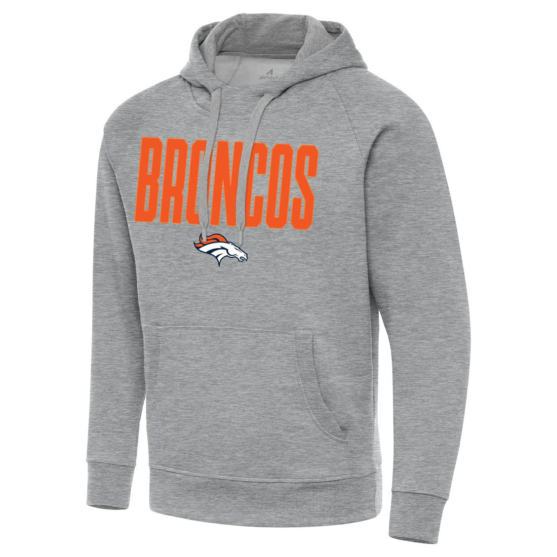 Denver Broncos Antigua Victory Hoodie - Heather Gray Hoodies