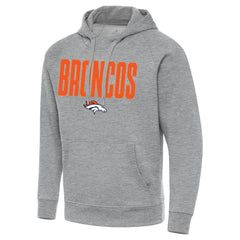 Denver Broncos Antigua Victory Hoodie - Heather Gray Hoodies