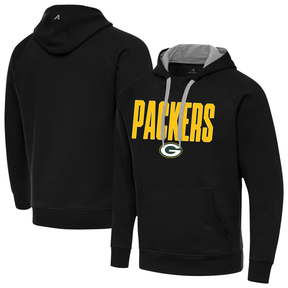 Green Bay Packers Antigua Victory Hoodie - Black Hoodies