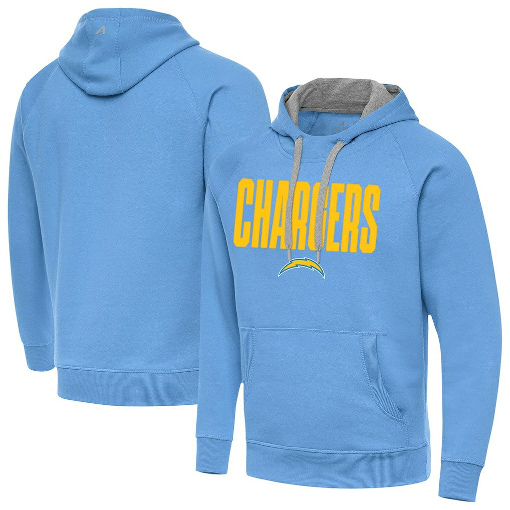 Los Angeles Chargers Antigua Victory Hoodie - Powder Blue Hoodies