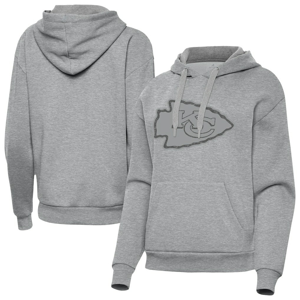 Kansas City Chiefs Antigua Women's Victory Hoodie - Heather Gray Hoodies