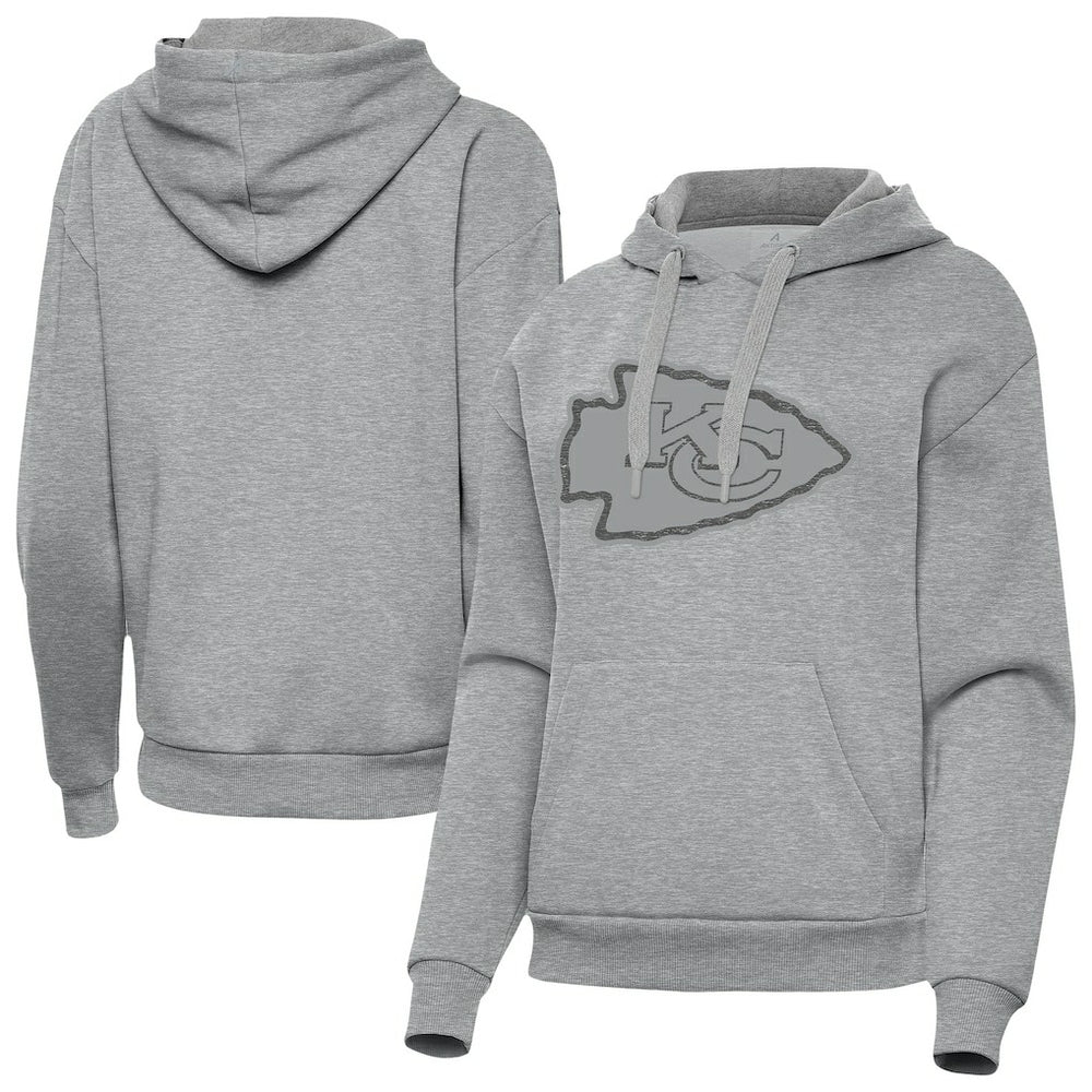 Kansas City Chiefs Antigua Women's Victory Hoodie - Heather Gray Hoodies