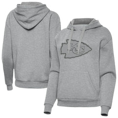 Kansas City Chiefs Antigua Women's Victory Hoodie - Heather Gray Hoodies