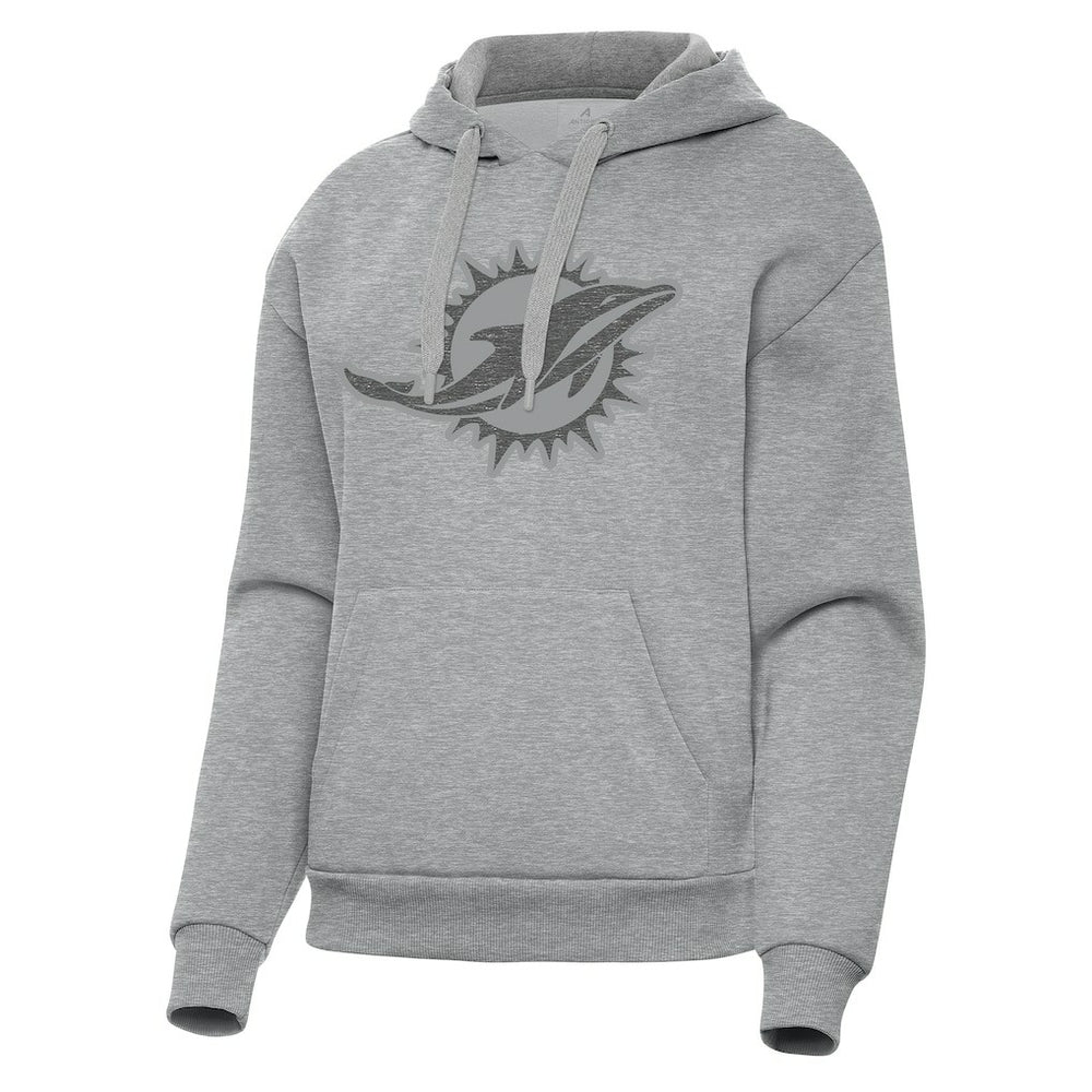 Miami Dolphins Antigua Women's Victory Hoodie - Heather Gray Hoodies