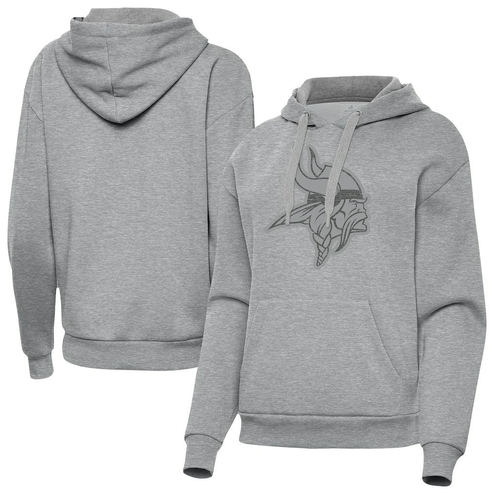 Minnesota Vikings Antigua Women's Victory Hoodie - Heather Gray Hoodies