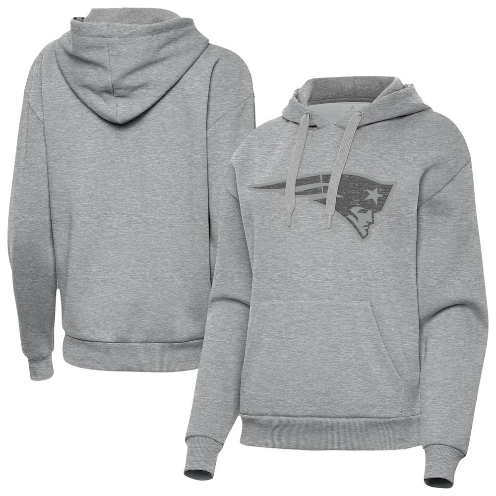 New England Patriots Antigua Women's Victory Hoodie - Heather Gray Hoodies